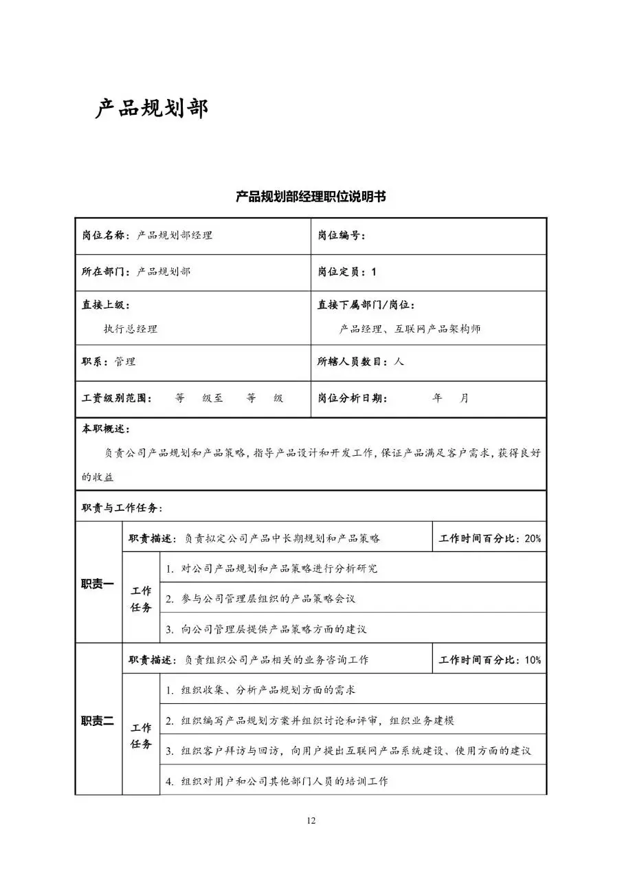 企业通用职位说明书Word文档模板 - 第16页