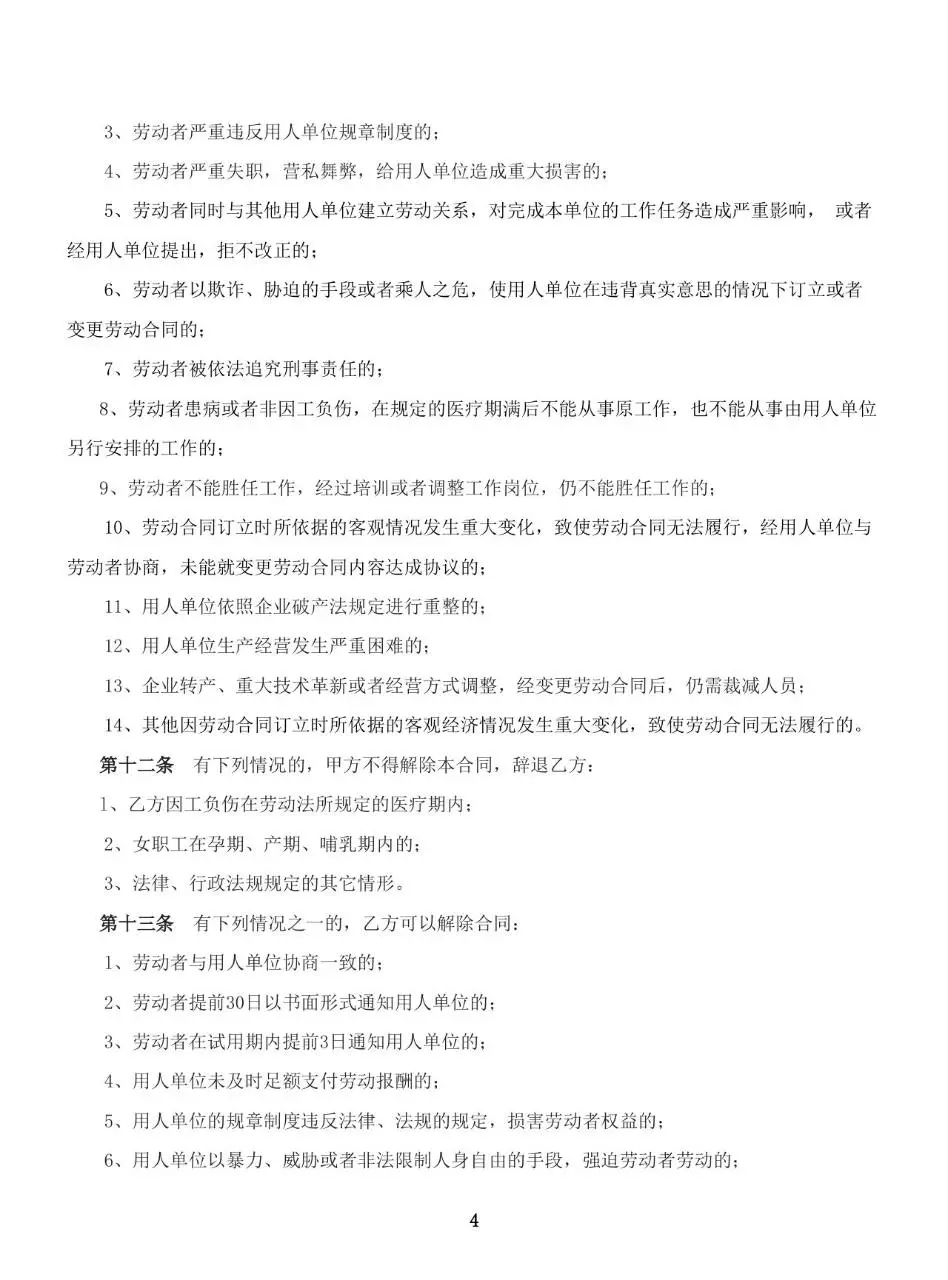 全国通用标准劳动合同正式文书模板 - 第6页