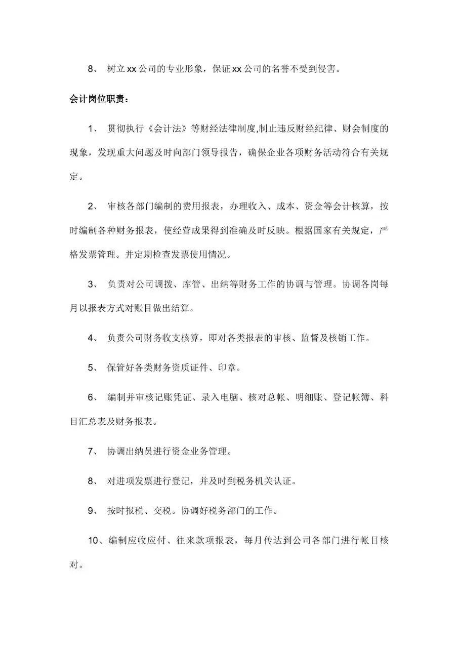 公司所有岗位职责说明Word文档模板 - 第15页
