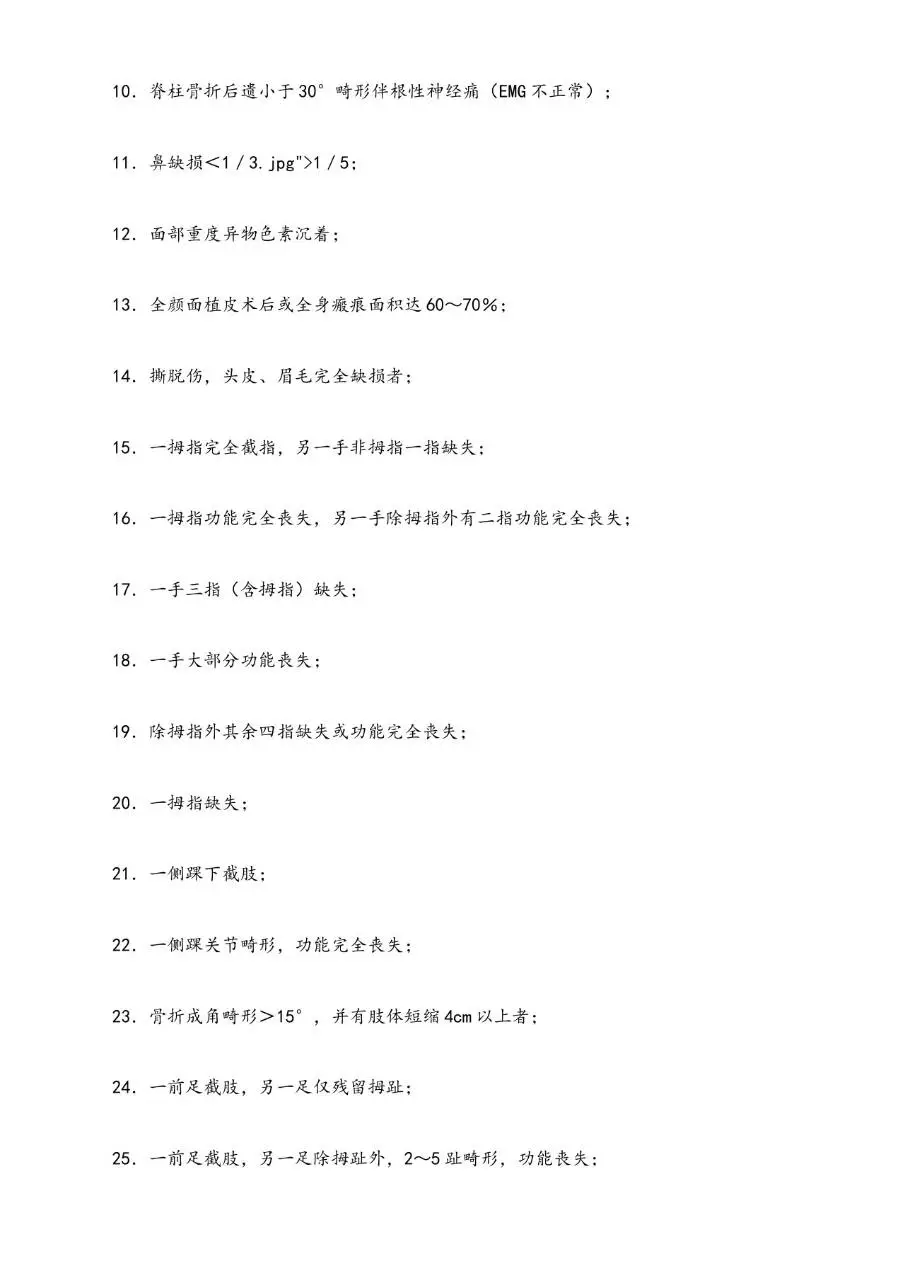 职工工伤与职业病致残程度鉴定标准分级参考文档模板 - 第13页