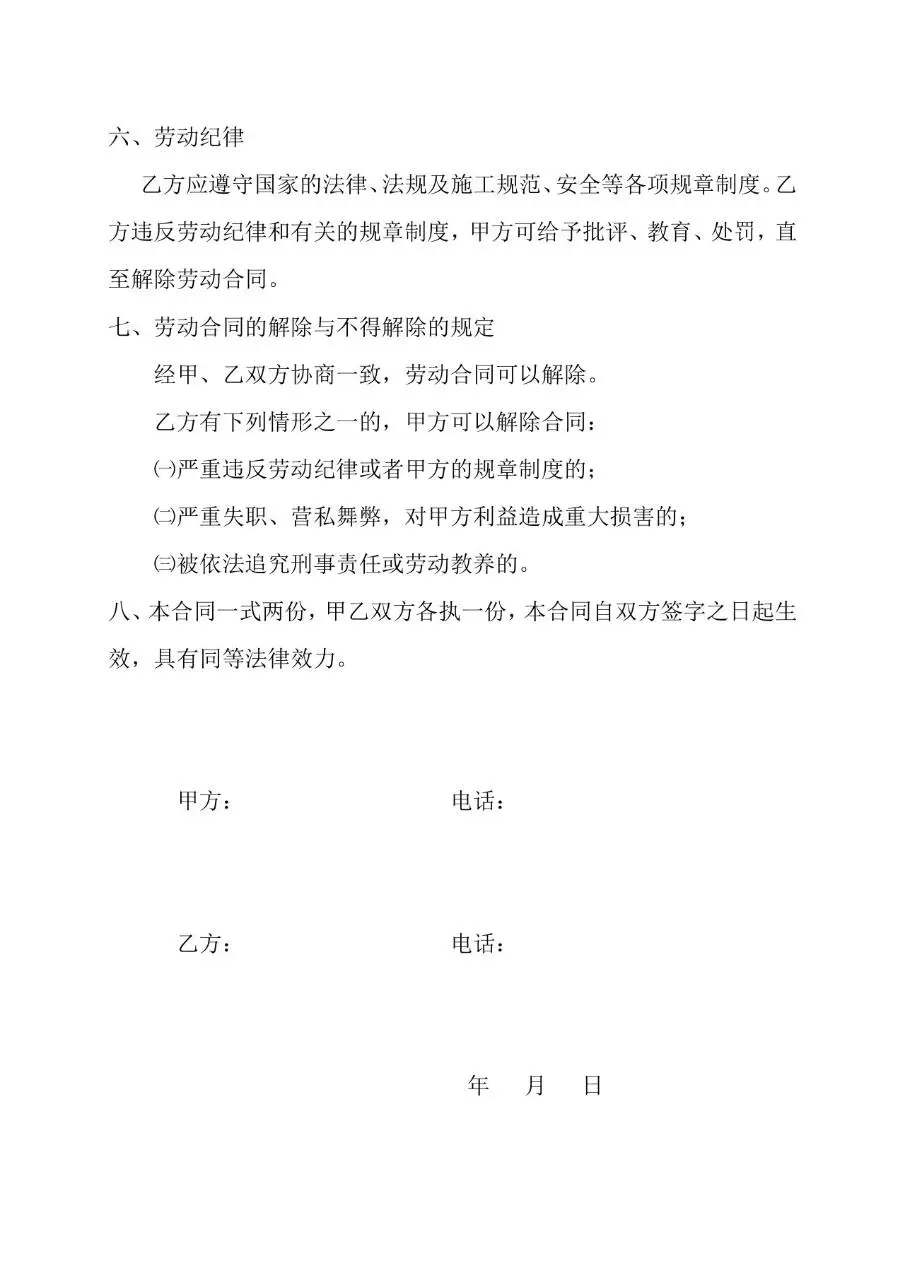 安装工人劳动合同标准正式通用Word文档模板 - 第2页