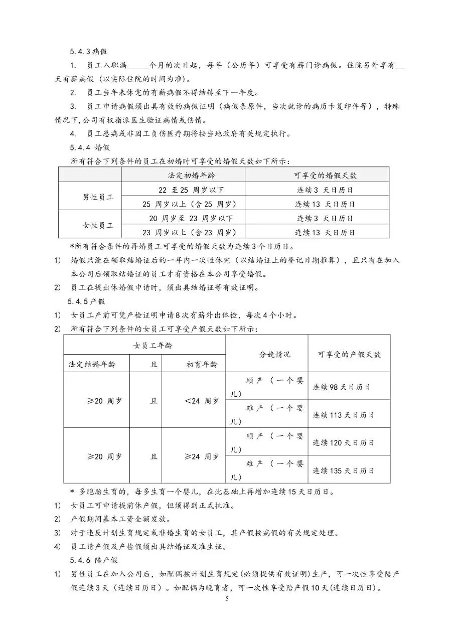 通用公司员工手册完整规范Word文档模板 - 第5页