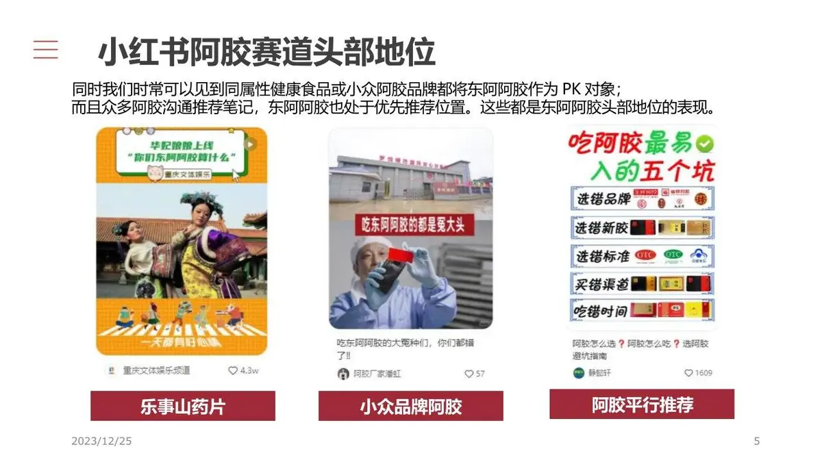 东阿阿胶小红书内容投放营销方案PPT模板 - 第5页