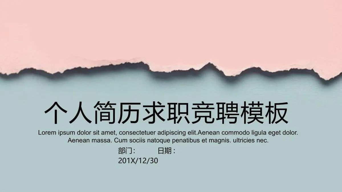 个人简历求职竞聘PPT模板 - 第1页