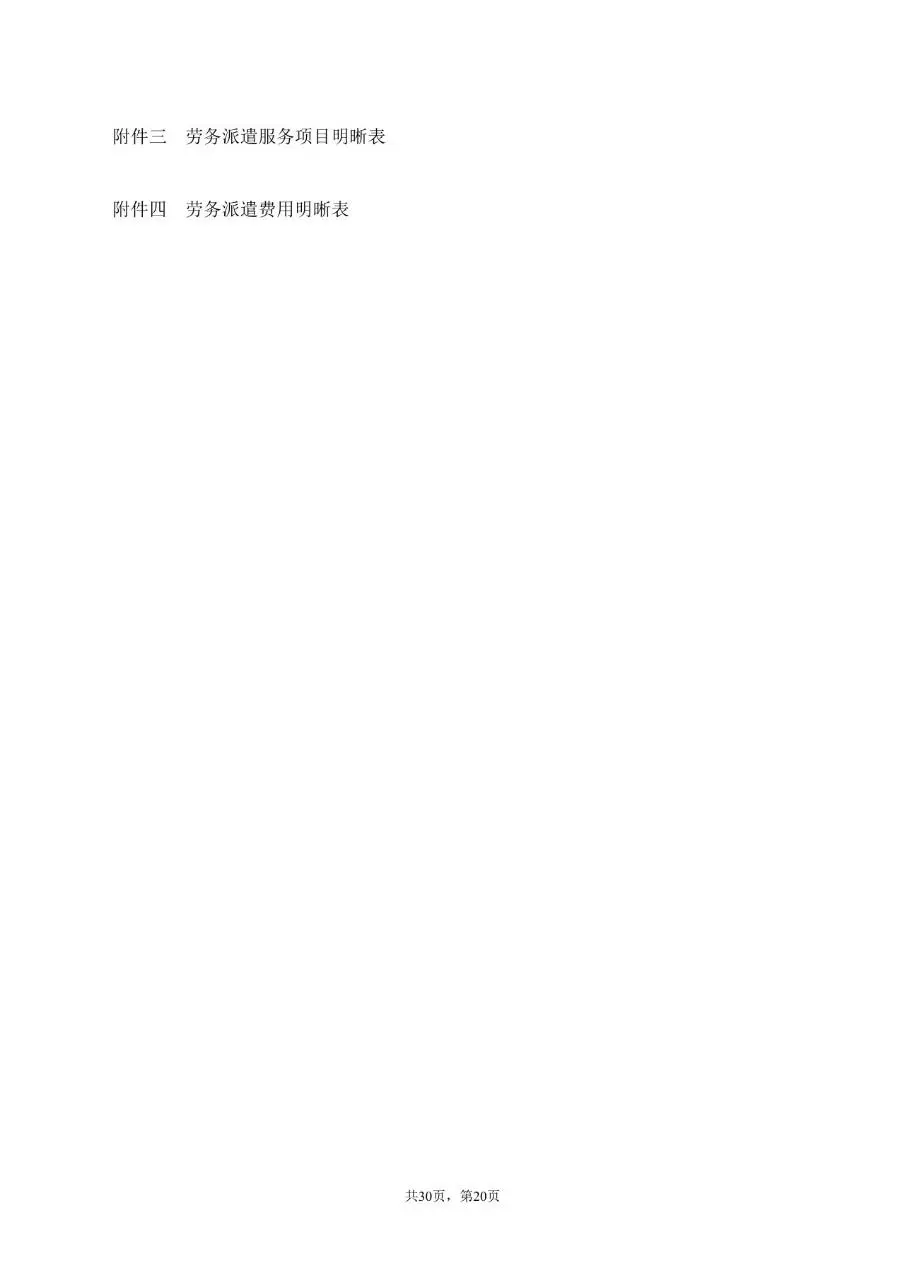 劳务派遣服务协议标准通用合同文档模板 - 第20页