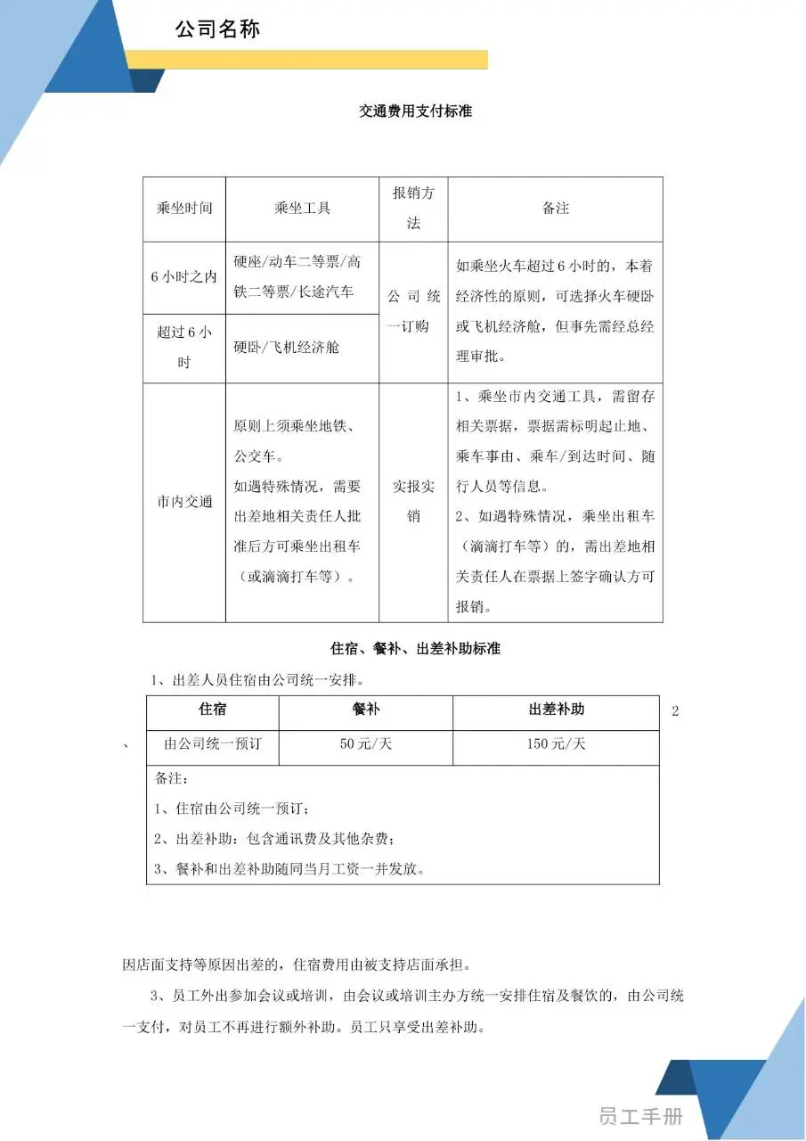 蓝色简约商务风企业员工手册Word文档模板 - 第20页