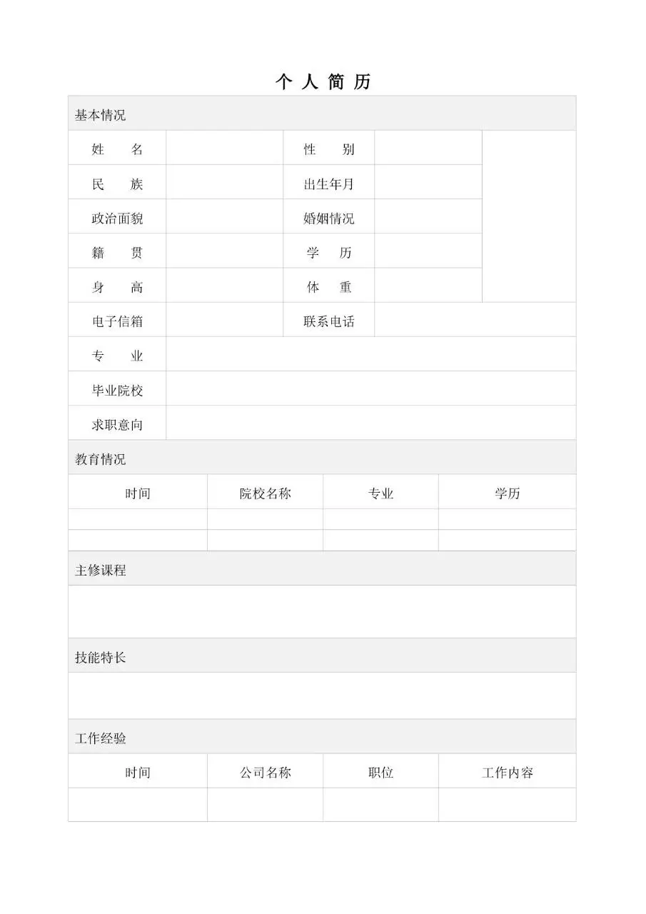 简约清新护士求职个人简历Word模板 - 第2页