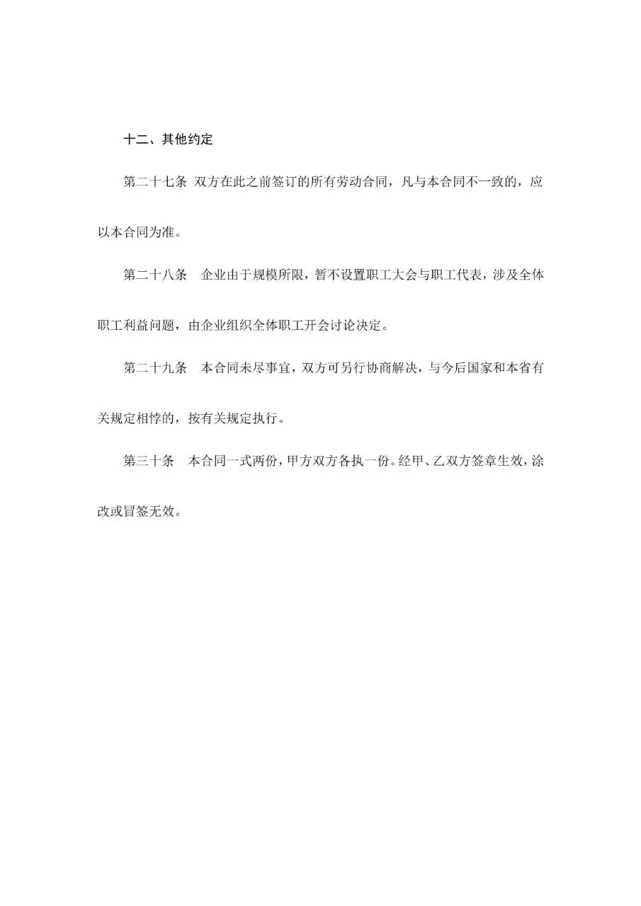 通用标准企业员工劳动合同正式签署文档模板 - 第11页