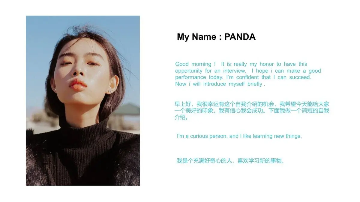 个人简历英文自我介绍PPT模板 - 第2页