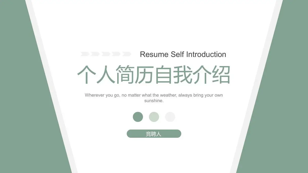 个人简历自我介绍PPT模板 - 第1页