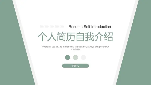 个人简历自我介绍PPT模板 - 封面预览