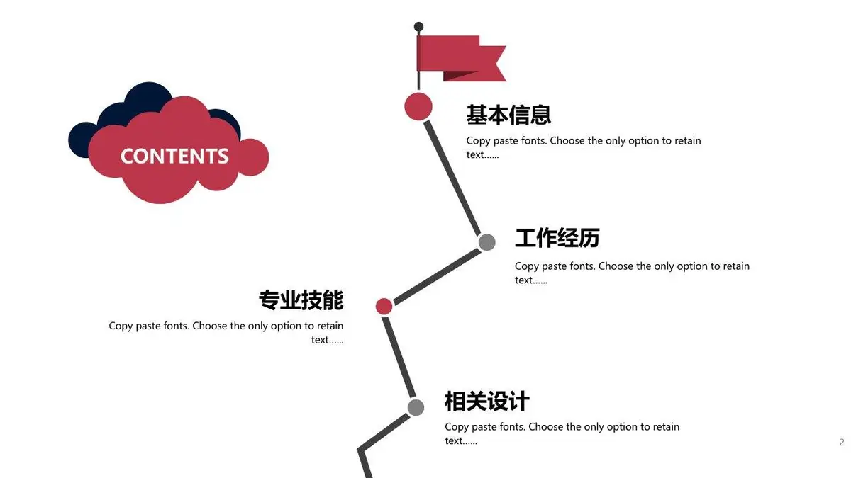 创意孟菲斯风格设计师个人求职简历PPT模板 - 第2页