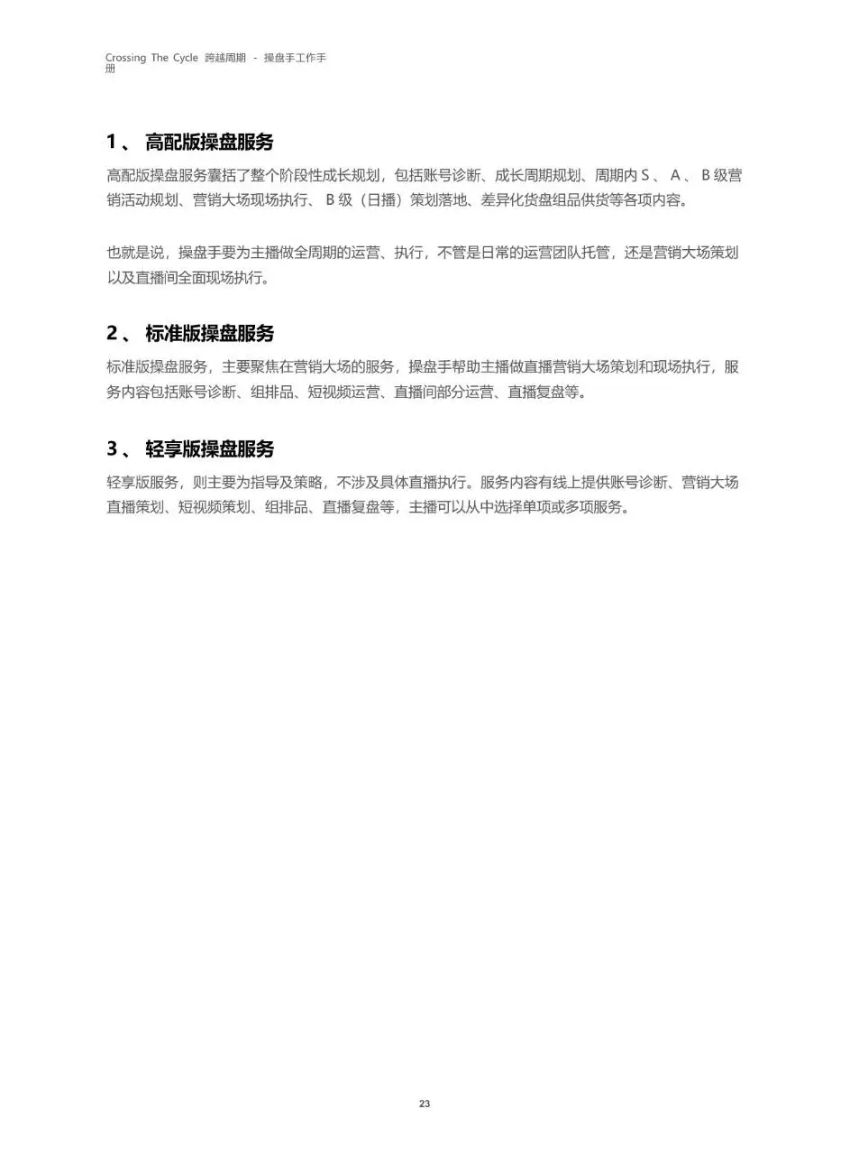 跨越周期操盘手工作手册快手电商服务商运营指导文档模板 - 第24页
