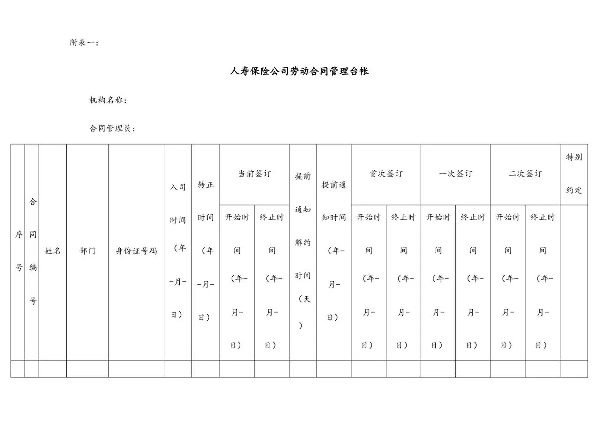 人寿保险股份有限公司劳动合同管理办法Word文档模板 - 第7页