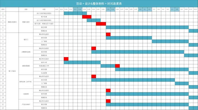 活动设计整体物料项目时间进度表Excel模板 - 封面预览