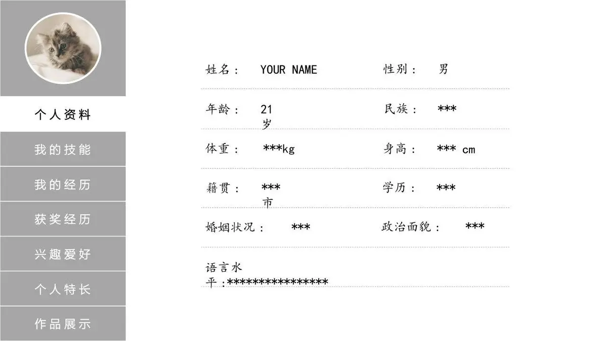 简约商务个人简历PPT模板 - 第2页