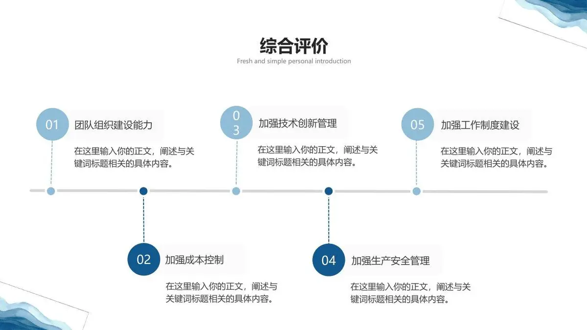 蓝色水彩风个人求职简历PPT - 第17页
