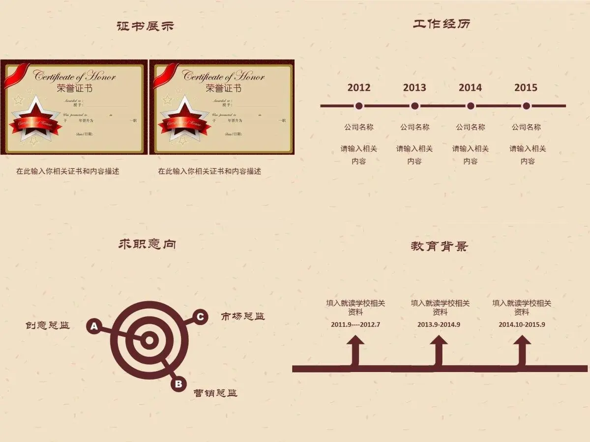 欧式复古花纹创意总监岗位求职简历PPT模板 - 第18页