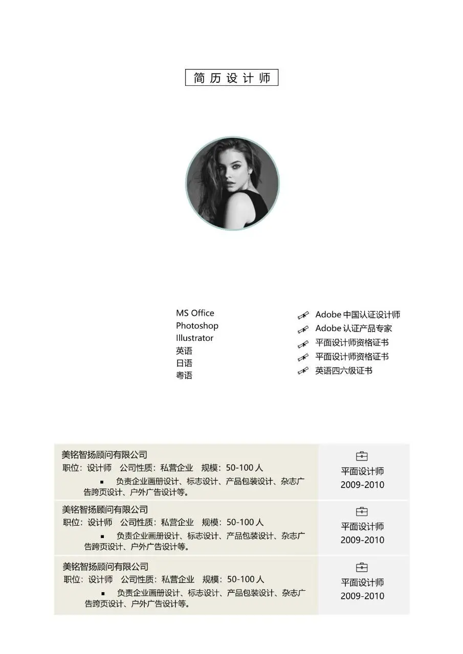 文艺创意品牌设计岗位求职简历Word模板 - 第2页
