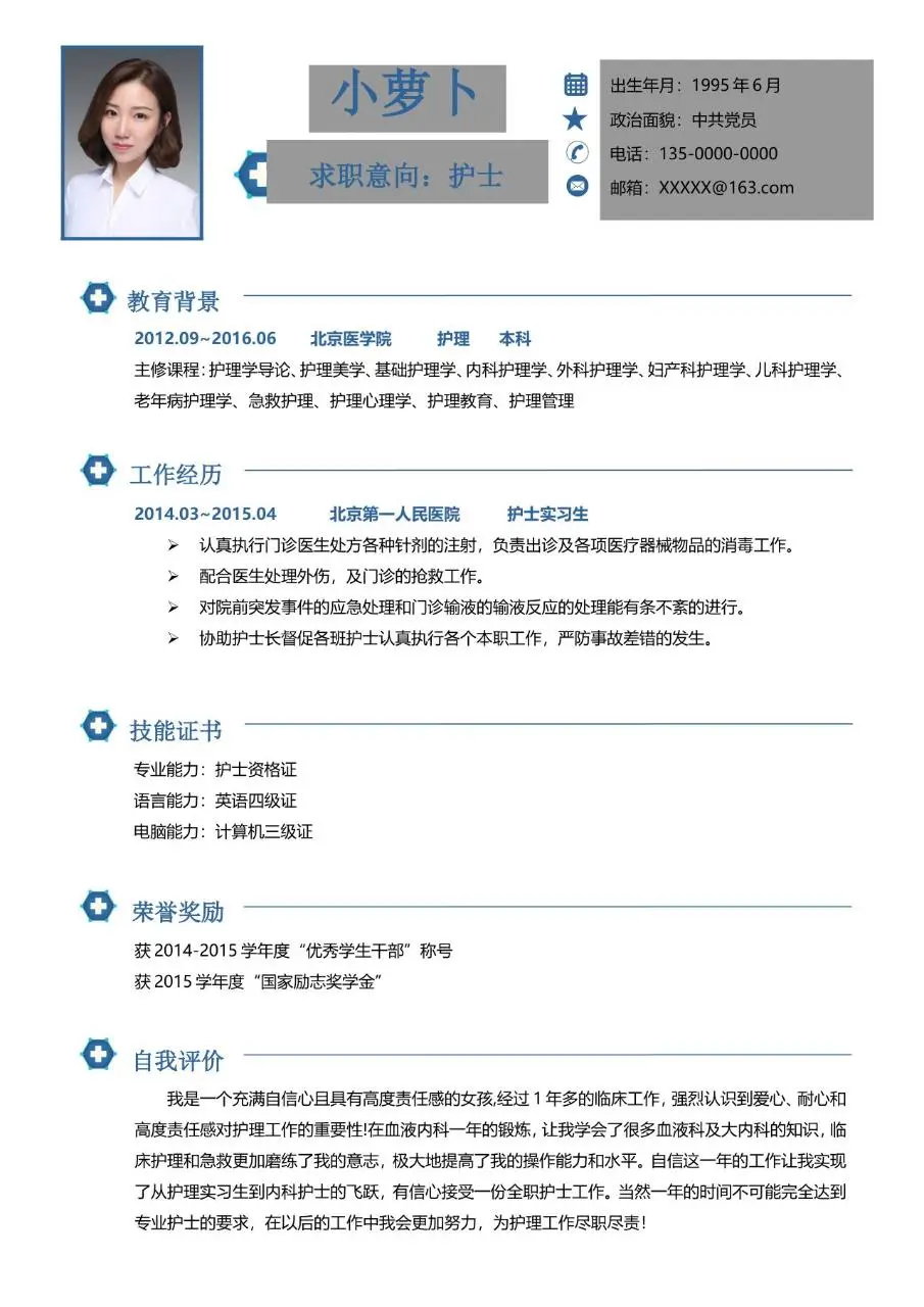 医护教育行业求职个人简历Word模板 - 第2页