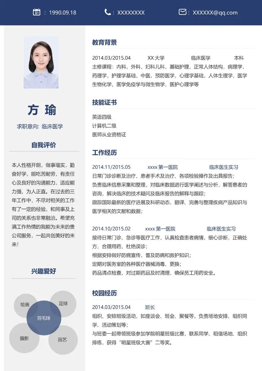 医疗医护岗位求职简历Word模板 - 第2页