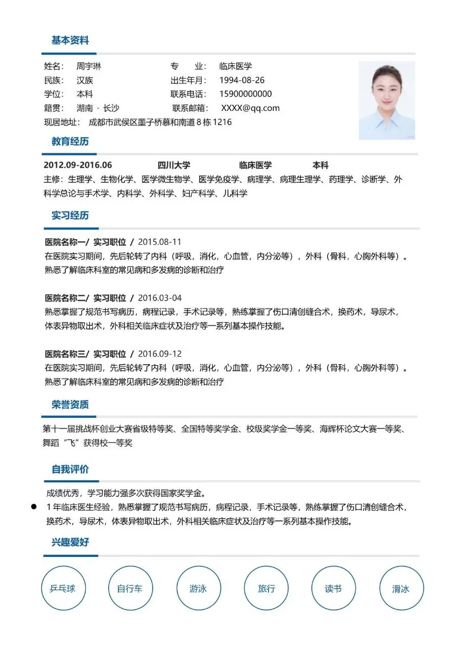 医护专业求职个人简历Word模板 医疗行业岗位应聘简历封面 - 第2页