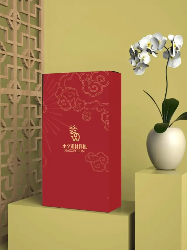 新中式国风礼盒包装展示PSD样机素材 - 封面预览