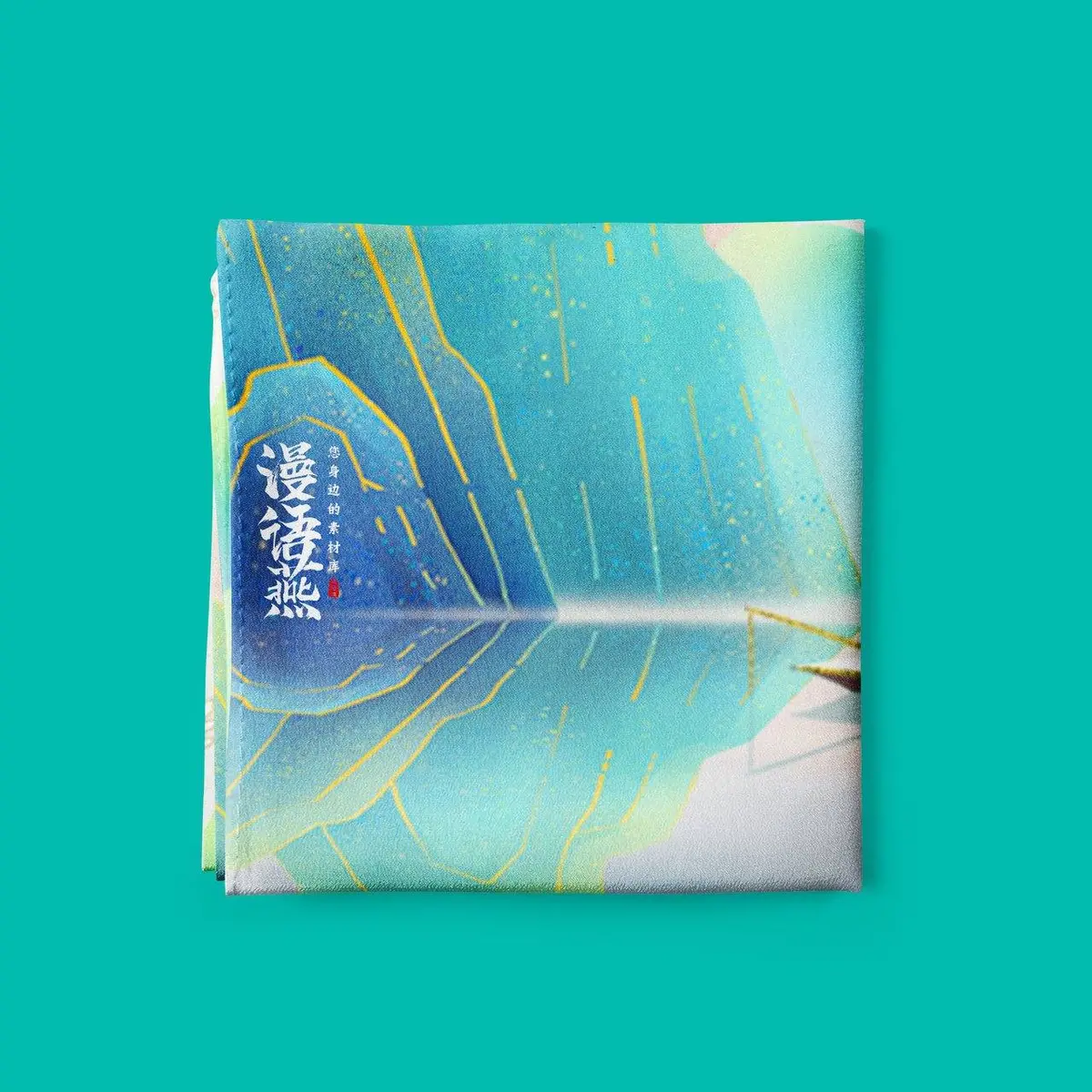 国潮鎏金漫语燕品牌丝巾图案设计PSD素材 - 第1页