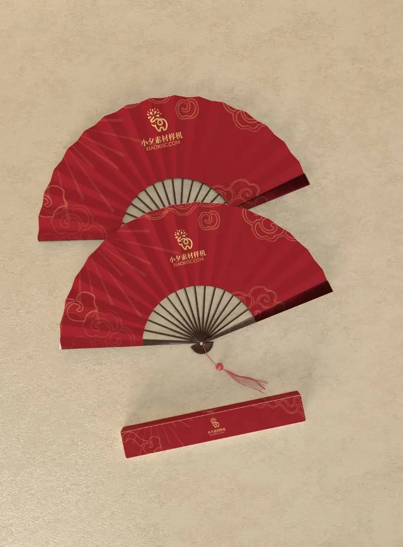 中式国潮折扇品牌文创样机PSD设计素材 - 封面预览