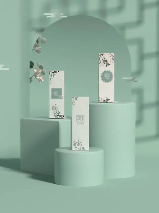 国风清新产品包装展示PSD样机模板 - 封面预览