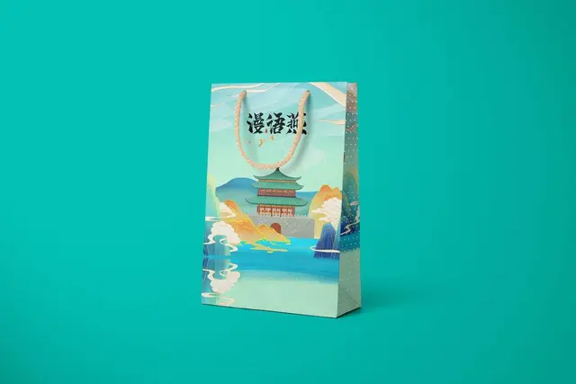 国潮古风漫语燕品牌手提袋包装设计PSD素材模板 - 封面预览