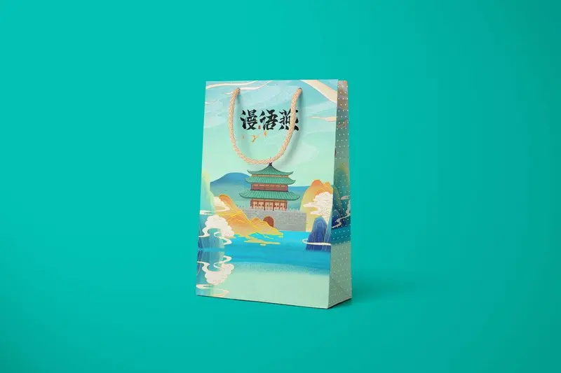国潮古风漫语燕品牌手提袋包装设计PSD素材模板 - 封面预览