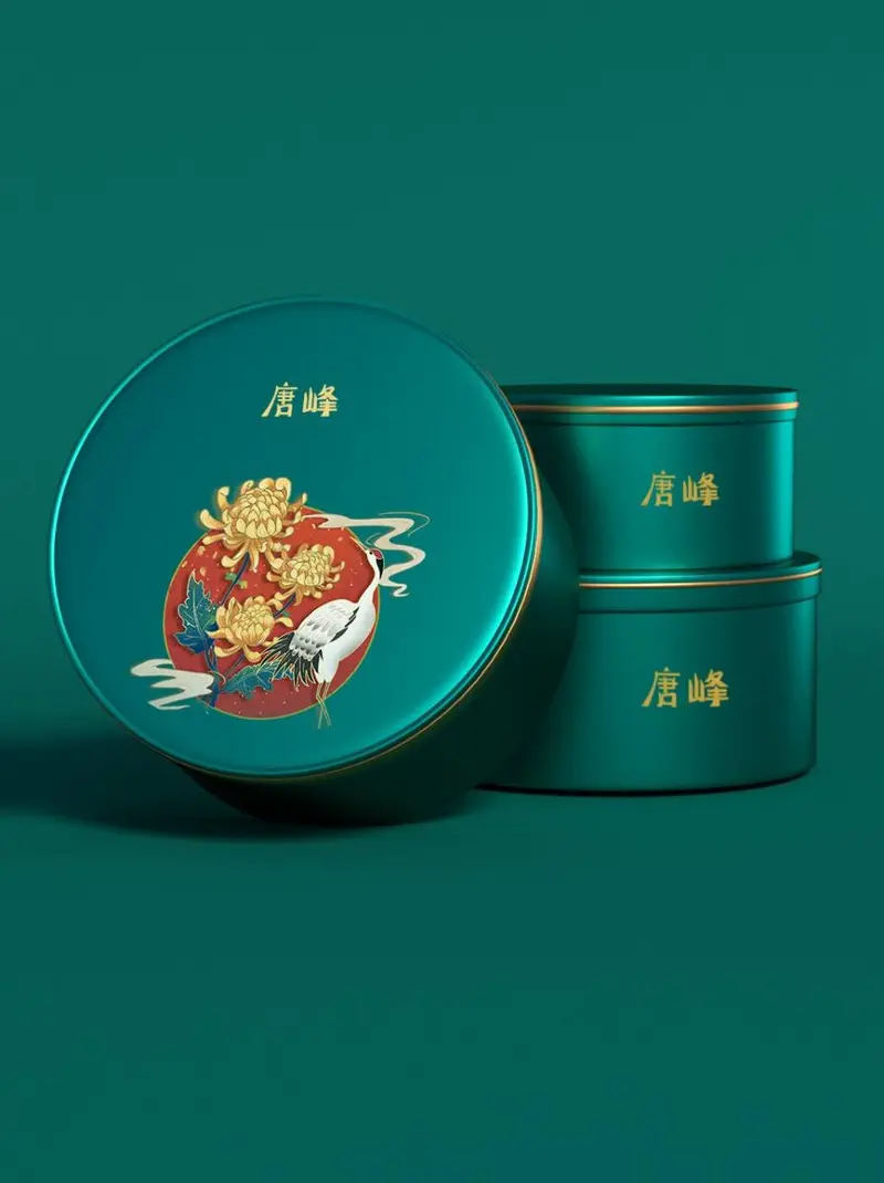 国潮风唐风品牌茶叶圆罐包装设计展示PSD素材 - 封面预览