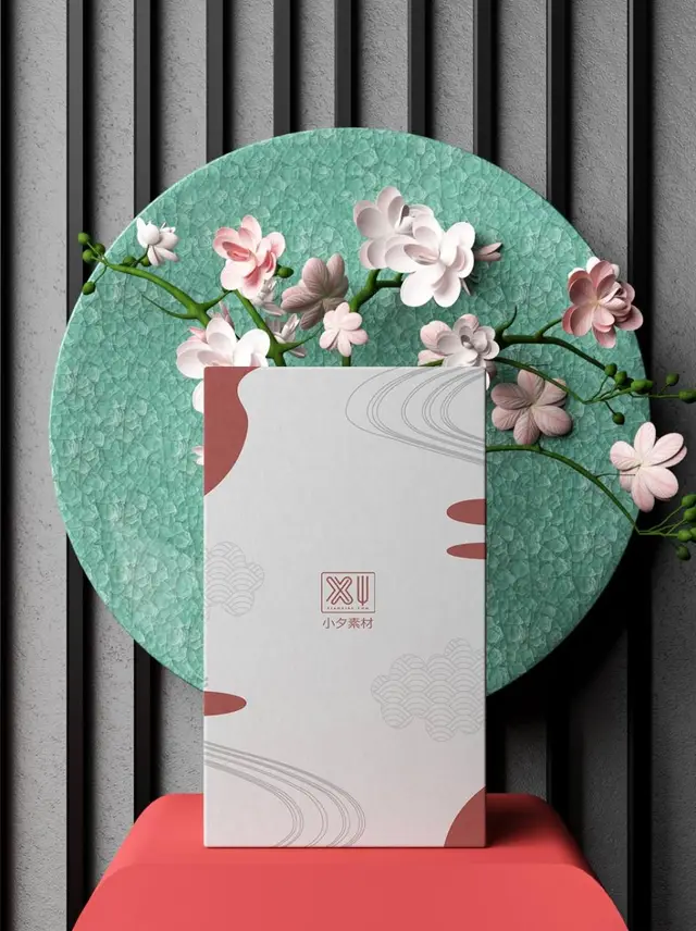 新中式国风花卉装饰场景样机PSD设计素材 - 封面预览
