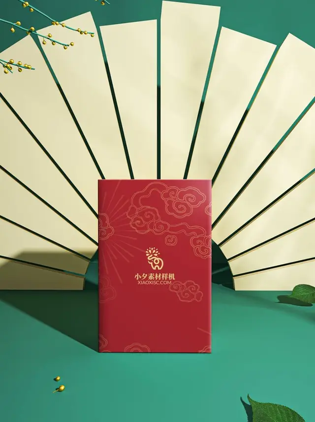 国潮风红色祥云品牌封面样机PSD设计素材模板 - 封面预览