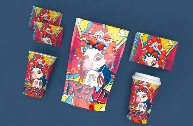 国潮京剧卡通人物品牌周边文创包装设计展示PSD素材 - 封面预览