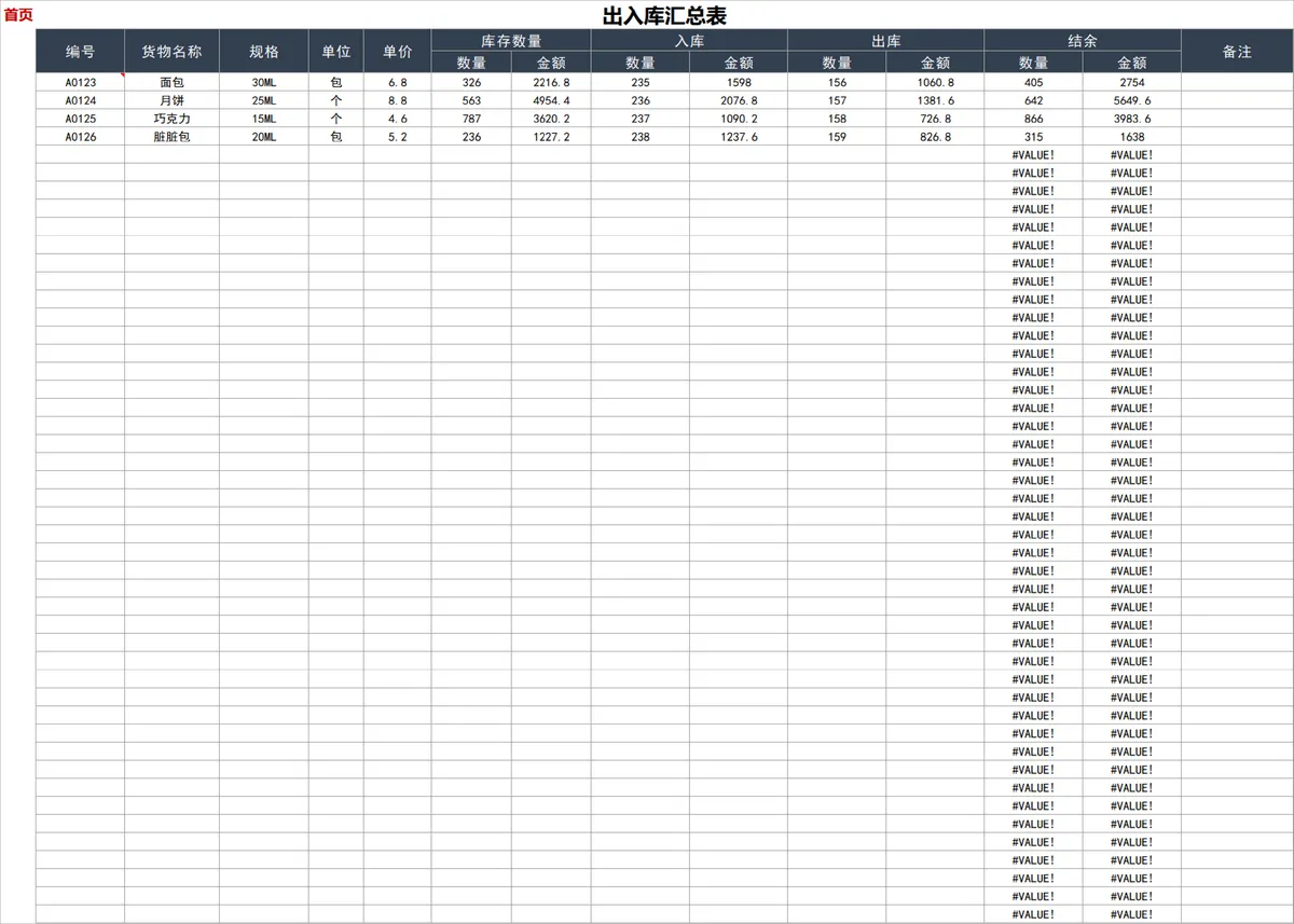 仓库进销存系统Excel表格 含物料汇总出入库明细全自动统计功能 - 第2页