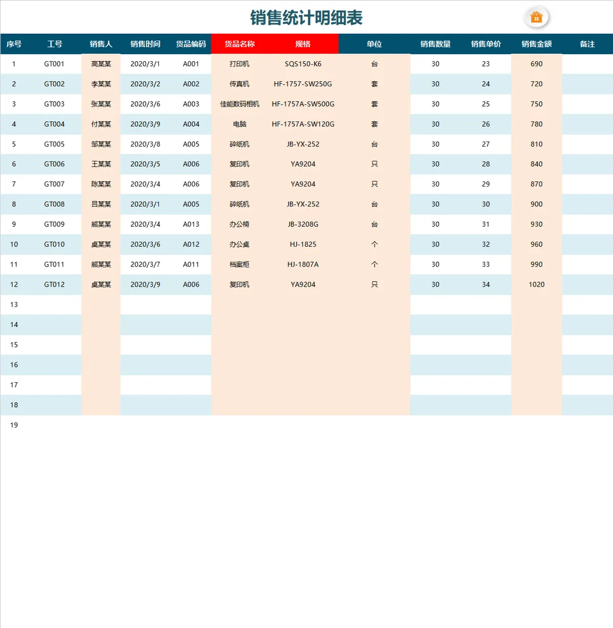 公司进销存管理系统查询Excel表格 含业务员货品信息进销存统计查询功能 - 第5页
