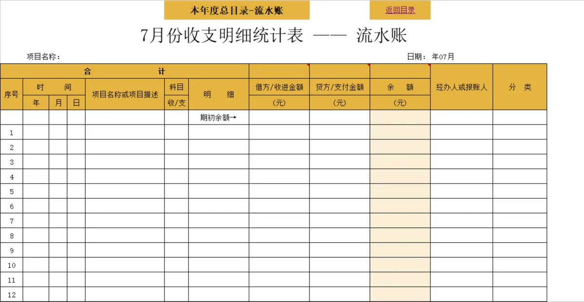 年度现金收支结余明细财务管理Excel表格 - 第9页