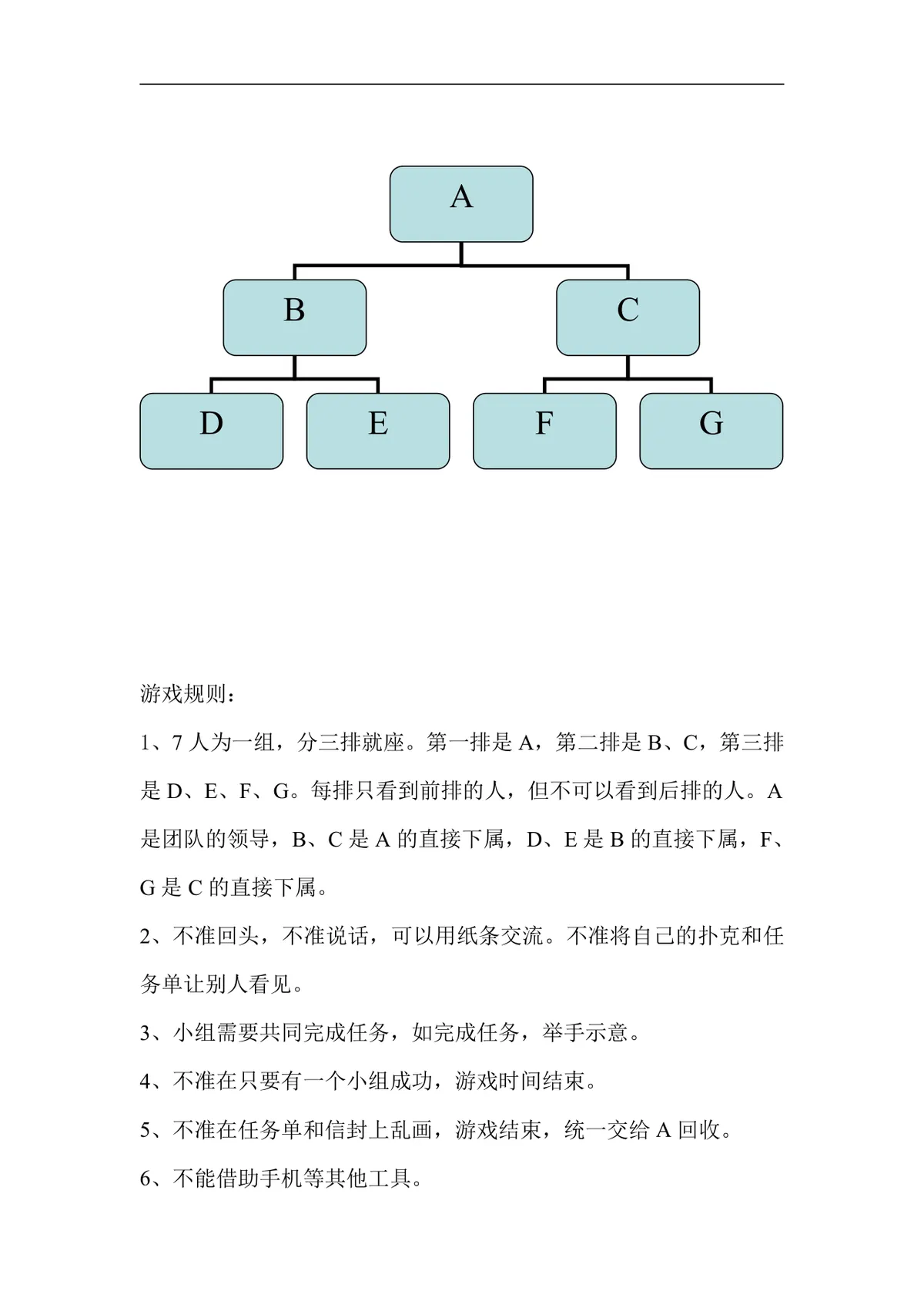 团队协作管理培训游戏规则任务说明Word文档模板 - 第1页