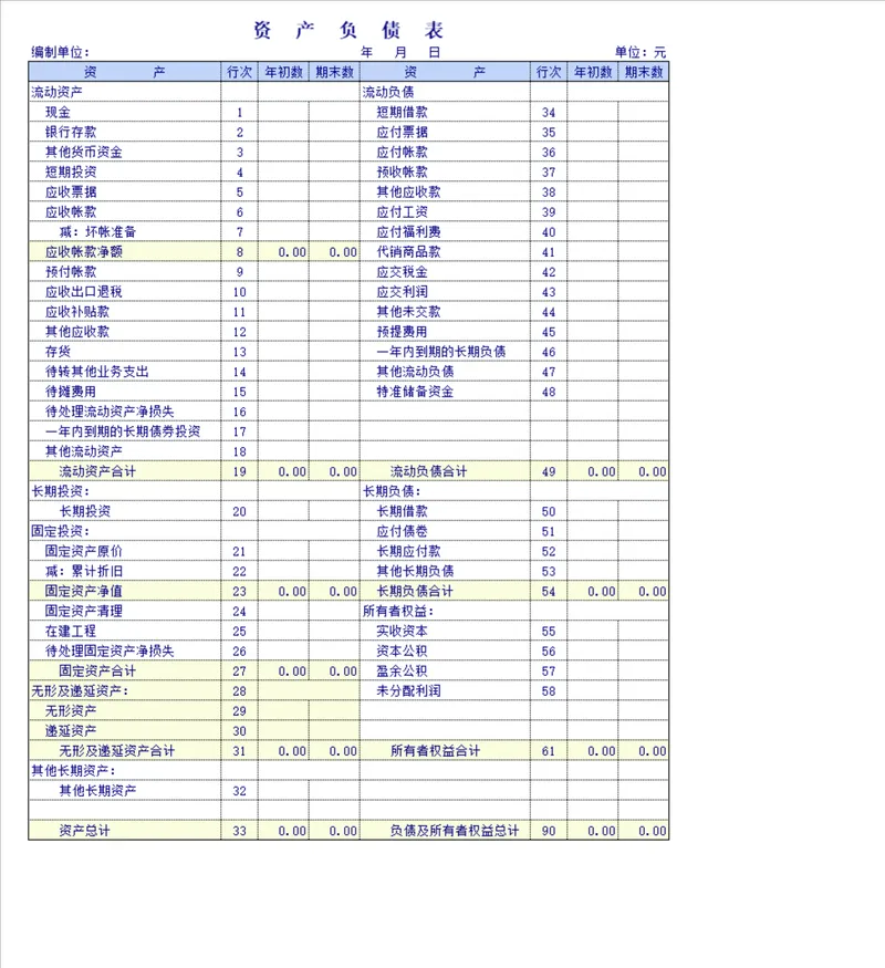 企业资产负债表与损益表财务核算Excel表格 - 封面预览