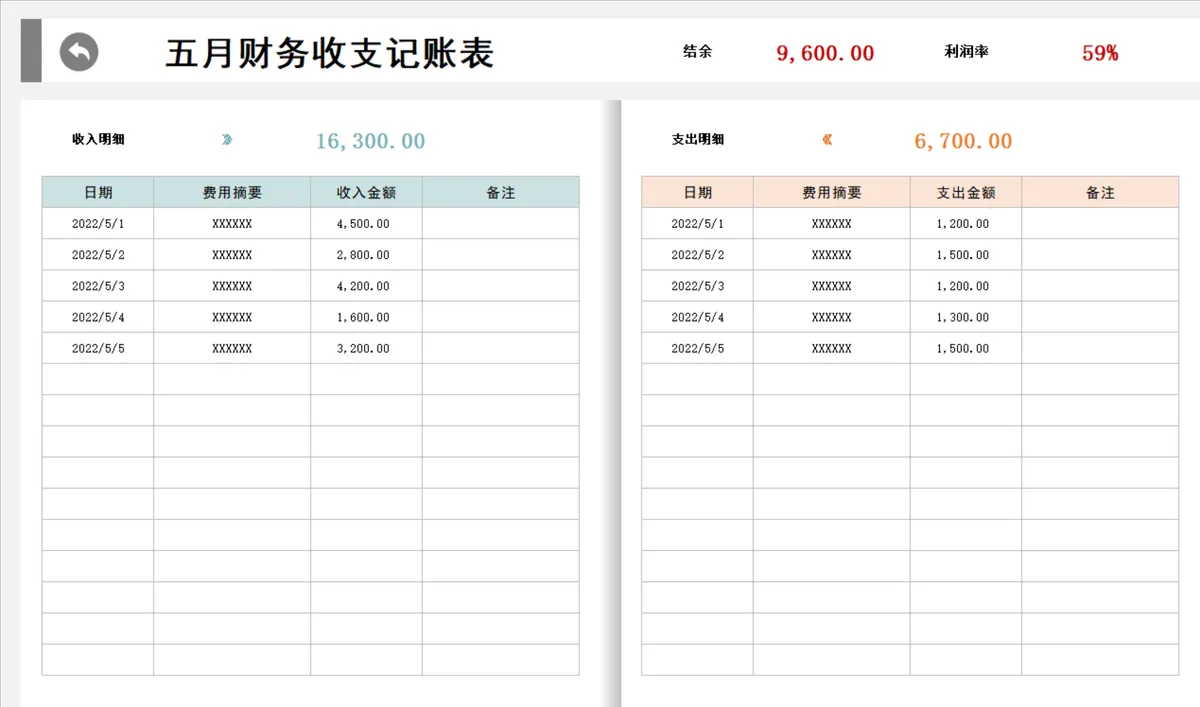 全年财务收支管理系统Excel记账表格 企业日常财务记账统计分析工具 - 第6页