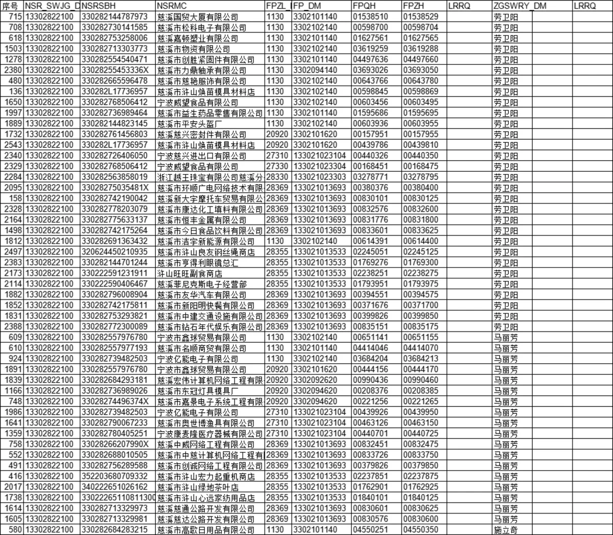 企业税务登记信息明细统计Excel表格 财务税务数据归集管理模板 - 第1页
