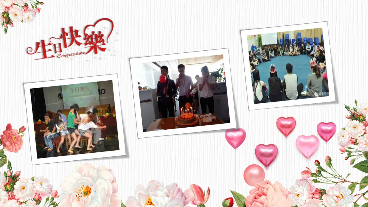 粉色花卉生日快乐主题生日会活动流程策划演示PPT模板 - 第15页