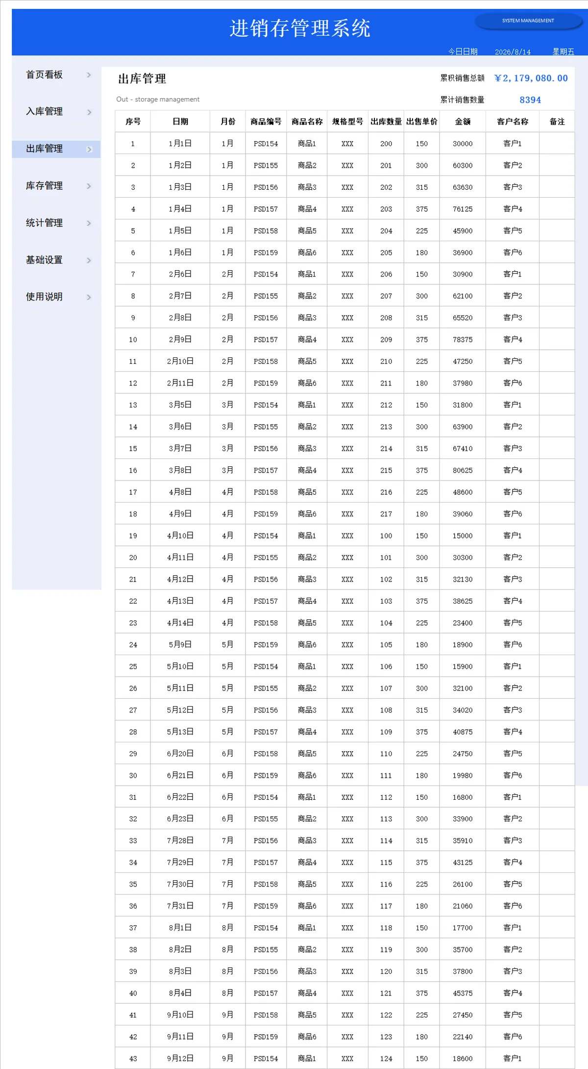 进销存管理系统Excel表格 含出入库统计库存管理数据看板 - 第3页