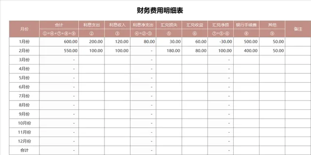 全年财务费用明细统计Excel表格 企业财务日常收支核算管理工具 - 封面预览