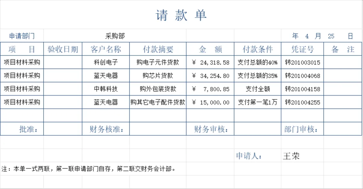 企业财务支付证明单与差旅费报销单Excel表格模板 - 第3页