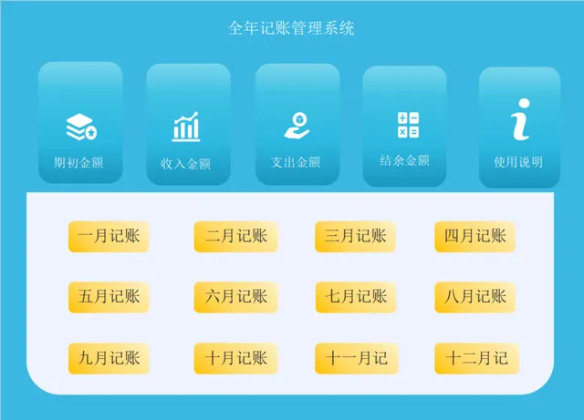 全年收支记账管理系统Excel表格 企业个人财务收支统计核算模板 - 封面预览