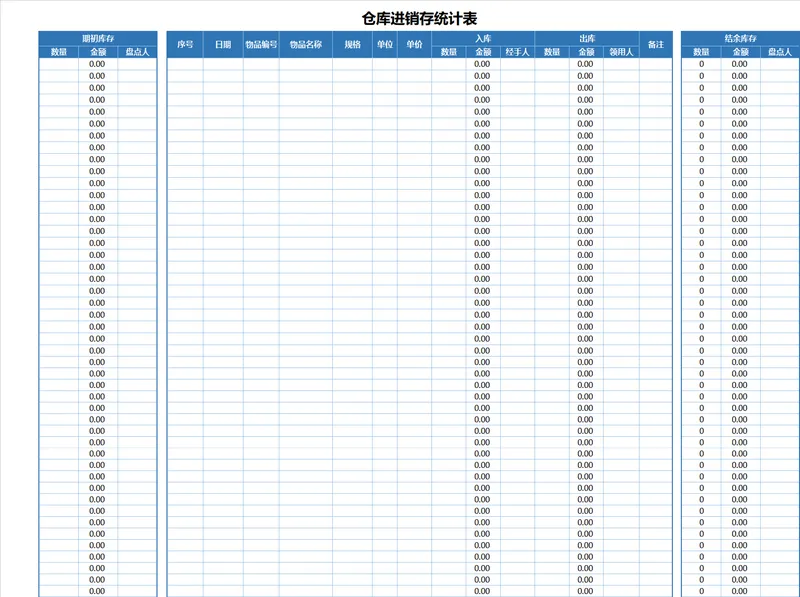 仓库进销存统计Excel表格 企业库存出入库结余盘点管理登记表 - 封面预览