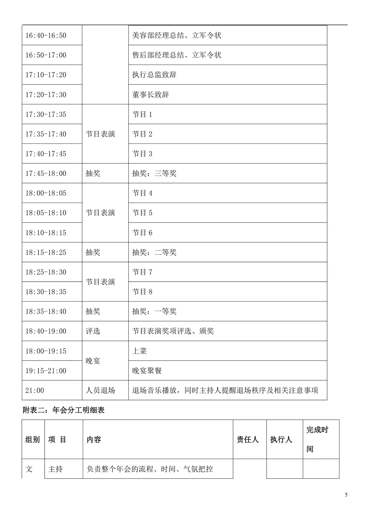 企业年会及年终总结活动策划方案Word文档模板 - 第5页